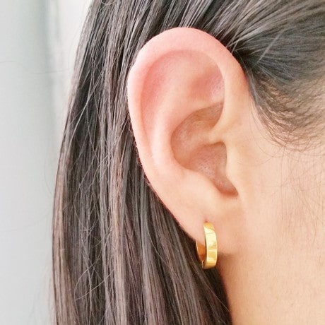 Large 18K Gold Hoop Earrings | Mens Gold Earrings - Twistedpendant